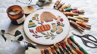 Fall vibes hand embroidery pattern | Botanical embroidery | Hand embroidery for beginners