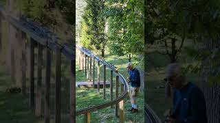 Worlds largest outdoor model railroad: operators departing Barnsville with a Rock Train