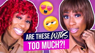 BROWN SKIN GIRL TRYING ON BRIGHT COLORED WIGS.. CUTE? |LALAMILAN