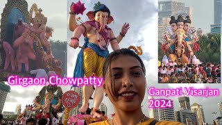 GANPATI VISARJAN VLOG 😍 ||  Girgaon Chowpatty 2024 || VISARJAN 2024 // VLOG