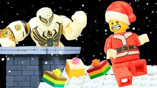 Lego City XMas Santa Clause Ironman Random Machines vs Spider man Naughty | Lego Stop Motion