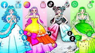 Amigos de Barbie | SOCIAL NETWORK Dress Up Style - Four Princesses Makeup Contest | Woa Doll Spanish