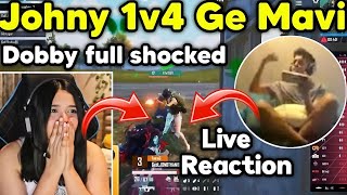 🇮🇳JONATHAN 1v4 Global Esports 🔥🤫 Dobby And Sharkshe Reaction 😳