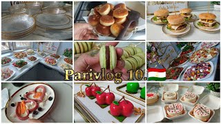 Parivlog10.🇹🇯 .Чизбургер 🍔|рецепт Пончики🍩|Хабархои нав |Распаковка новых посуд| Тахфифи 50%-а