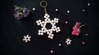 Boncuktan Kar Tanesi Yapımı | How to make a snowflake from beads? #diy #snowflakes #boncuk