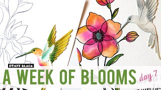 A Week of Blooms | Day 7 | Modern Handmade Hummingbird Cards