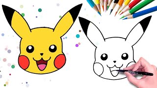 💛 comment dessiner PIKACHU - POKÉMON MIGNON (VISAGE DE PIKACHU)