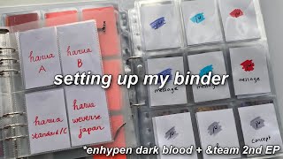 setting up my binders for comebacks!! *&team and enhypen dark blood*