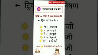 राजस्थान के पंच पीर | Raj. Gk Tricks 001 | #RajDefenceInspire