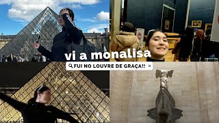 fui no louvre ver a monalisa de graça - vlog no museu | Giulia Paié