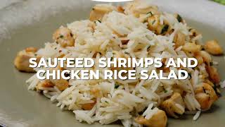 Sautéed Shrimps and Chicken Rice Salad Recipe