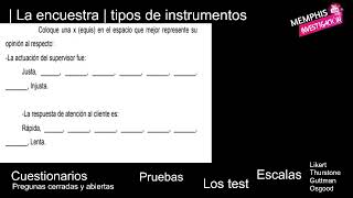 noche 21 sep |La encuesta y tipos de instrumentos| pruebas| test| escalas| cuestionarios