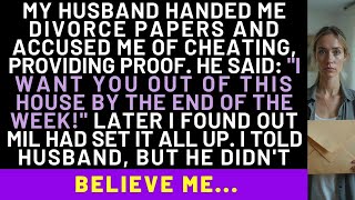 My Husband Handed Me The Divorce Papers And Accused Me Of Cheating, Providing Evidence. Actually...