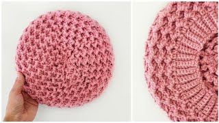 Вяжем красивый берет крючком на любой размер. 💙 Beautiful crochet beret / Осенний берет крючком