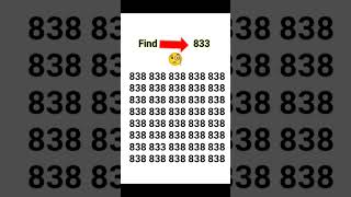 Try to find this number 👉 833 within 10 seconds 🧐🤔🤨