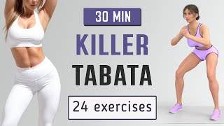 30 min KILLER TABATA - Fat Burning Workout🔥 Full Body Intense Workout