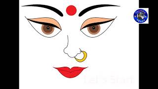 Maa Durga Face art using Ms Paint