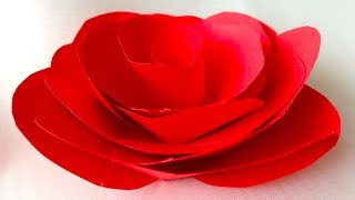 How to make easy paper rose. Rose craft paper diy tutorial easy / making realistic paper flowers