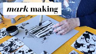 9 abstract mark making ideas ✦ creative exercise using found objects