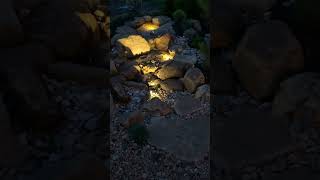 Our client sent us a video of the night lighting of our pondless waterfall we built them #fountain