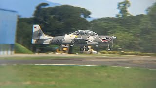 A-29B Super Tucano Flyby and Landing at Puerto Princesa International Airport - Philippine Air Force