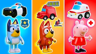 Bluey and Peppa Pig: Learn About Vehicles - Lessons For Kids | Pretend Play with Bluey Toys