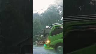 Hujan Yang Menyeramkan 🥶😱 #shortvideo #shorts #hujan #thunder #seram #hutan #rain #alone #takut