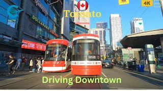 Driving Tour Downtown Toronto 4K HDR | Virtual Driving Tour Toronto Dundas St. to Queens Quay Canada