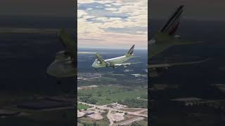 Low Airplane Landing! Boeing 747 Air France Landing at Milwaukee Mitchell Airport #shorts  #aviation