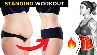 8 Min STANDING ABS + SMALL WAIST | Daily Routine,  No Repeat, No Equipment, Home Workout