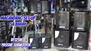 MAGANDANG SET-UP SA BAHAY CROWN BF12SW PASSIVE SUBWOOFER,BF310 SPEAKER & SAKURA AV5000, BUDGET 32K.