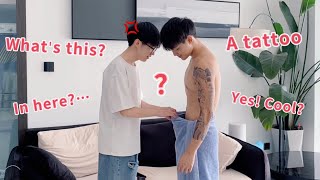 I Got Tattoos Without Tell My Boyfriend🔥?！Couple Pranks | Boy's Love❤️