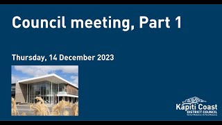 14 December 2023 | Council meeting, Part 1