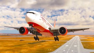 HARD LANDING Air India Boeing 777 at King Khalid Airport!