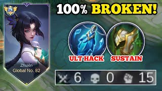 ZHUXIN ULT HACK + SUSTAIN!‼️ (100% BROKEN!💀) ZHUXIN BEST BUILD AND EMBLEM -MLBB🔥