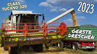 Gerste Dreschen 2023 | Gerstenernte 🚜👨‍🌾  - Claas Tucano 320