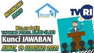 Kunci Jawaban BDR TVRI Kelas 6 SD 🔥 19 Februari 2021