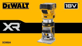 L' affleureuse défonceuse sans fil DEWALT XR18V DCW604 est conçue pour des travaux de précision