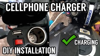 CELLPHONE CHARGER DIY INSTALLATION | SUZUKI GIXXER 250 | DriveDindo TV