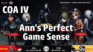 COA IV: Ann's Perfect Game Sense | GG vs AL | Identity V Tournament Commentary