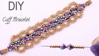 Glits & Glamorous: Make a Bold Cuff Bracelet with Seed Beads & Bicones