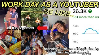 work day as a YOUTUBER BE LIKE… (what they don’t show you)