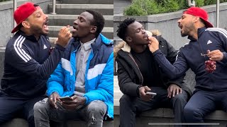 Feeding strangers grapes prank | eating peoples food prank | joker pranks compilation