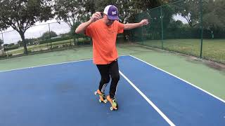 How to do a 'cross up toe plug slide' on roller skates!