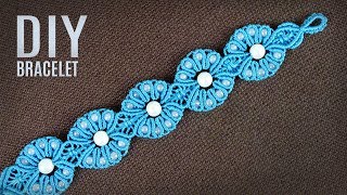 Beaded Flowers Macramé Bracelet Tutorial - Macrame School