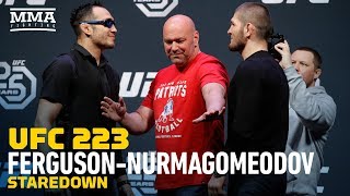 UFC 223: Tony Ferguson vs. Khabib Nurmagomedov Staredown - MMA Fighting