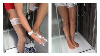 How To Handwash Nylon Stockings - Wash My Stocking In The Shower Wet vs Dry