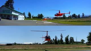 Robinson R44 Helicopter Landing, Mugshot View (front and side)