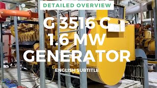 CAT 3516 C 1600 KW GENERATOR DETAILED OVERVIEW, PART NAMES WITH ENGLISH SUB TITLE