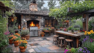 Cooking Like In Heaven 💐🌺- Where Wildflowers Bloom in the Rustic Kitchen Courtyard